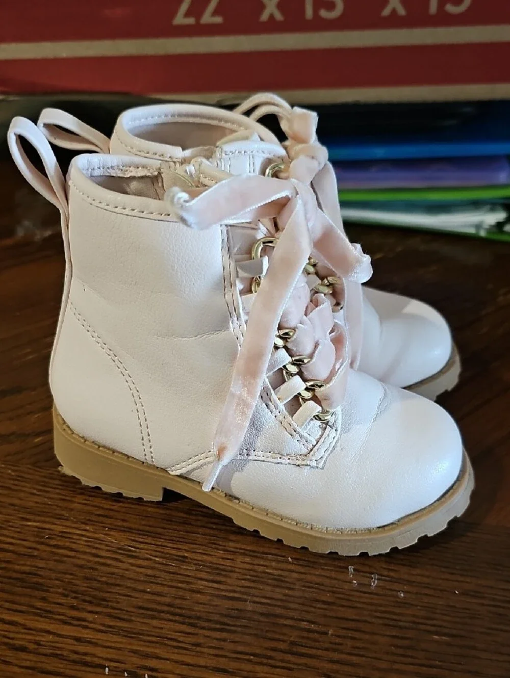 Kids Pink Canvas Slip-On and Light Pink Lace-Up Boots Set
